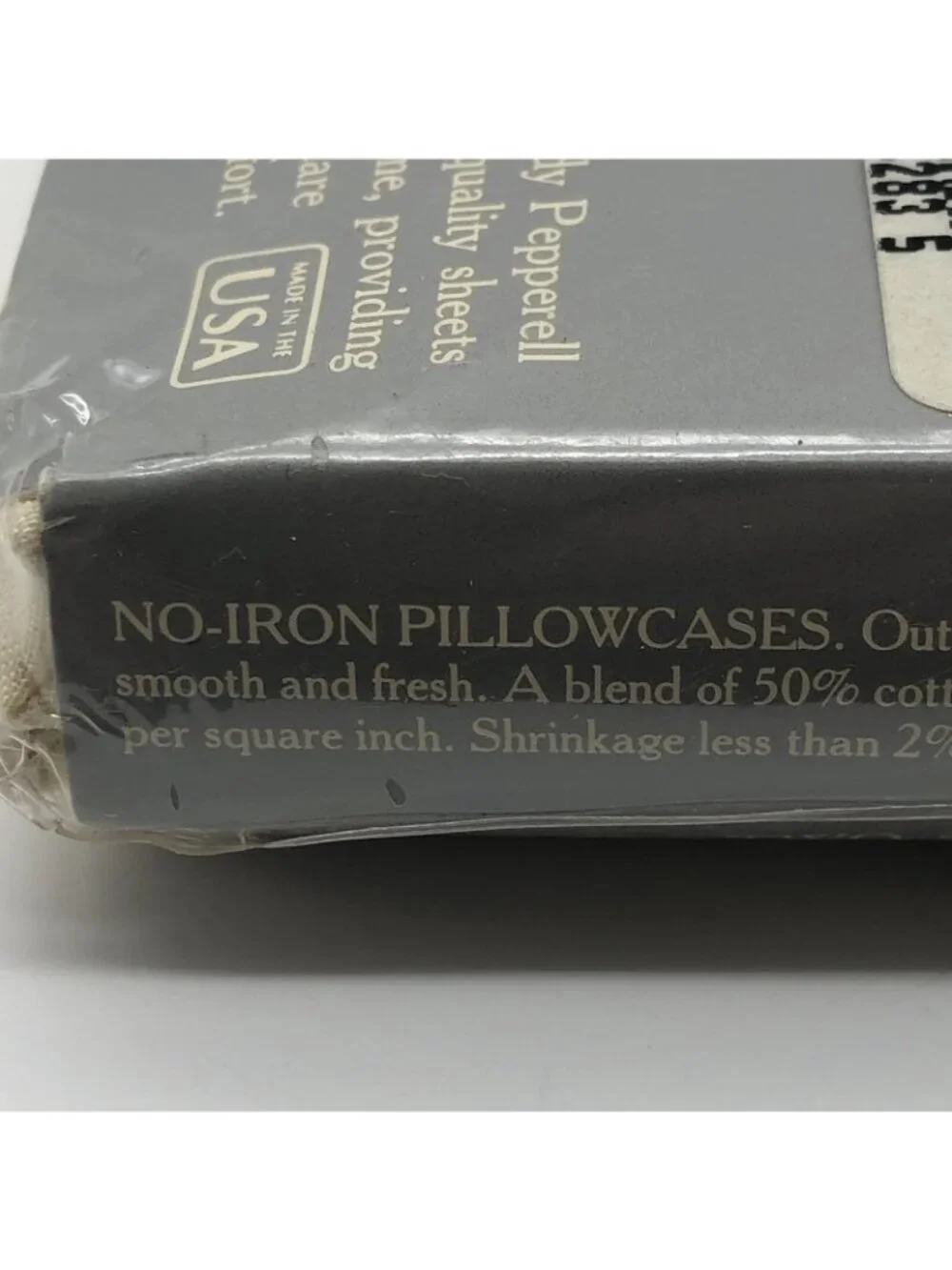 Vintage Lady Pepperell No Iron Standard Pillowcases cream cotton blend NOS